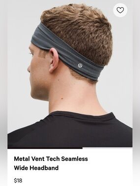 Lululemon Metal Vent Tech Seamless Wide Headband - Black